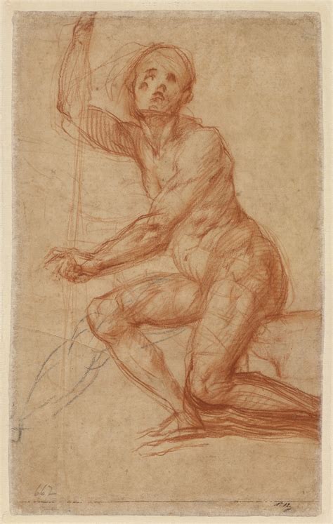 Study Of A Seated Man By Pontormo Jacopo Carucci Artvee