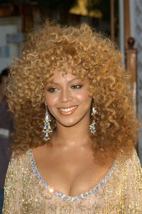 Beyoncé Curly Honey Blonde Afro Two Tone Hairstyle Steal Her Style