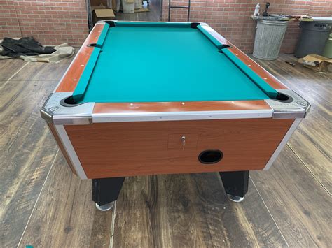 7′ Valley Orangebrown New Style Used Coin Operated Pool Table Used