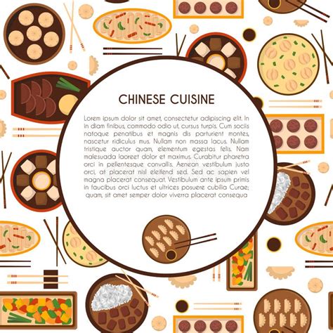 Vector Cartoon Chinese Cuisine Food Stock Vector Illustration Of Dish