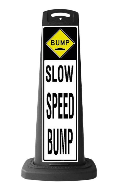 Black Sign Panel Wslow Speed Bump Sign P26 Sd2k Valet
