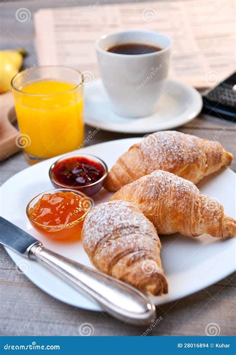 Continental Breakfast Stock Photo Image Of Drink Pastry 28016894