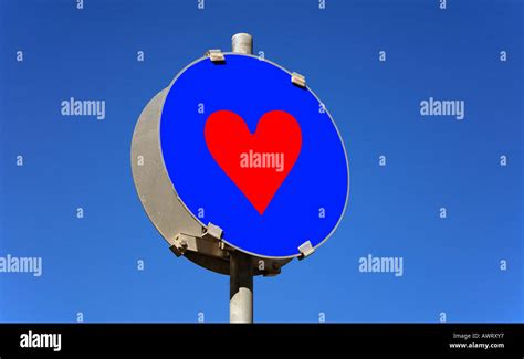 Symbolic Photo Traffic Sign Red Heart Stock Photo Alamy