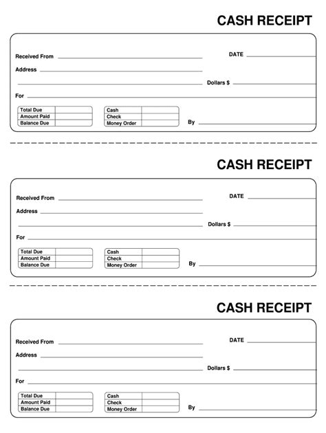 Free Blank Receipt Form Printable