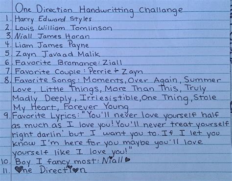 One Direction Handwriting Challange Summer Of Love James Horan Songs