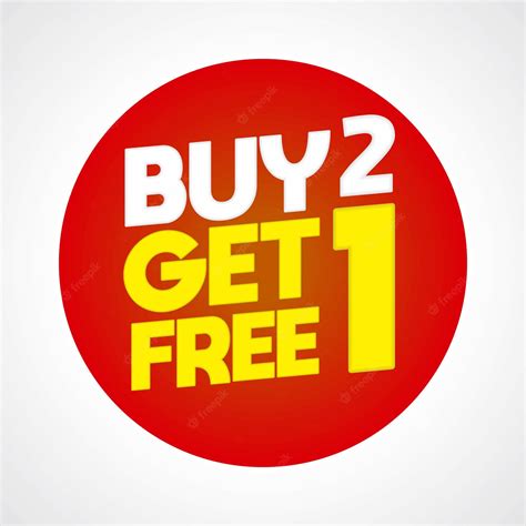Premium Vector Buy 2 Get 1 Free Promo Banner Logo Woobler