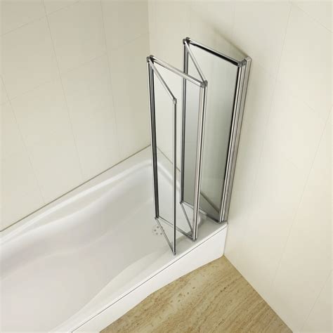 Aica 1000x1400mm 4 Folds Folding Bath Shower Screen Door Panel Over