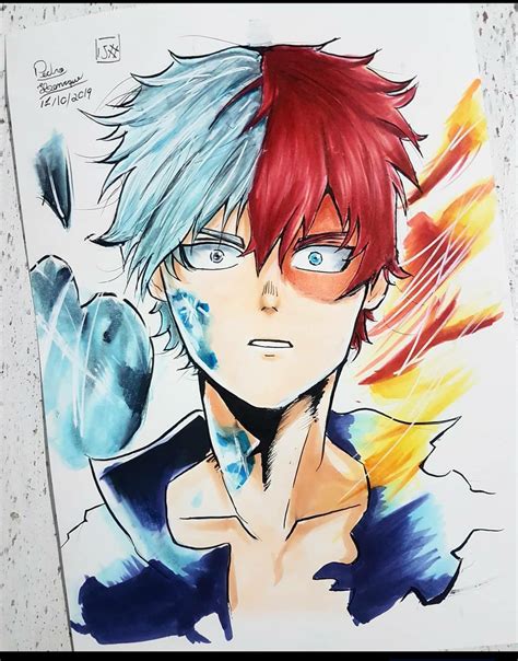 Todoroki Drawing Done By Me Made With Markers More Art On My