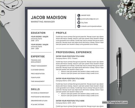 Free Professional Resume Templates Microsoft Word 2010 - Resume Example
