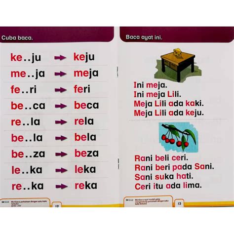 Spot Buku Prasekolah Pantas Membaca Baca Suku Kata Buku Membaca Suku