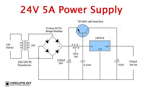 This is a circuit diagram of a powersupply which provide 1.2 volts to 15 volts. 24 Volt 5 Ampere Power Supply Circuit