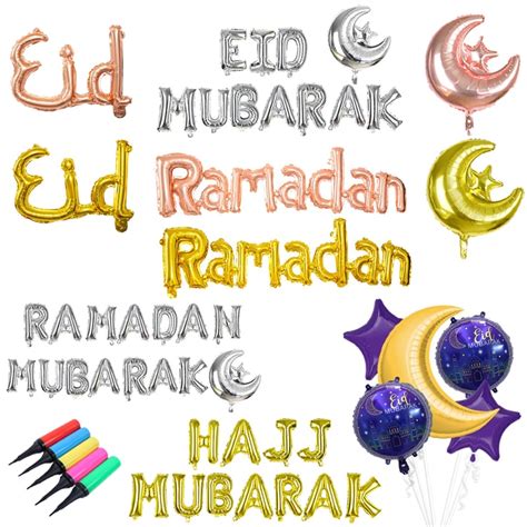 Eid Mubarak Decor Balloons Ramadan Kareem New Year Islamic Muslim