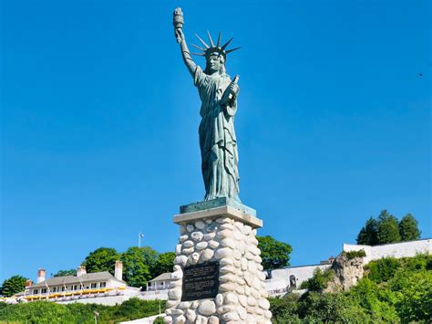 why there s a statue of liberty on mackinac island the only one of its kind in michigan
