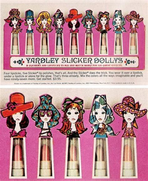 november 1967 “slicker dollys” a set of mix and match lipsticks and glossies from yardley