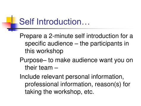 PPT - Self Introduction… PowerPoint Presentation, free download - ID:233041