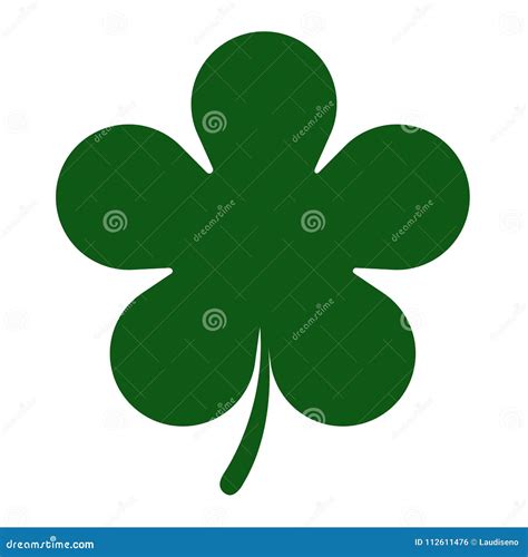 Five Leaf Clover Vector Icon Symbol Isolated On White Background