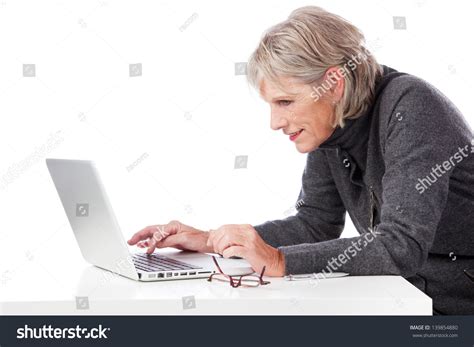 Senior Woman Concentrating Bending Forwards Peer Stock Photo 139854880