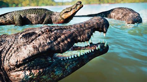 O Lago Dos Deinosuchus Crocodilos Gigantes Jurassic World Evolution