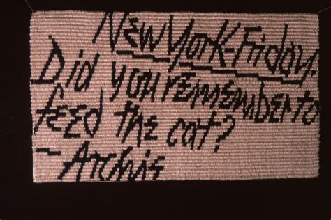 The tapestry work of Susan Martin Maffei and laughing with Archie