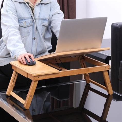 It takes some time to figure out how to use this stand so that it works well for the user. Ktaxon Bamboo Folding Laptop Table Lap Desk Bed Portable ...