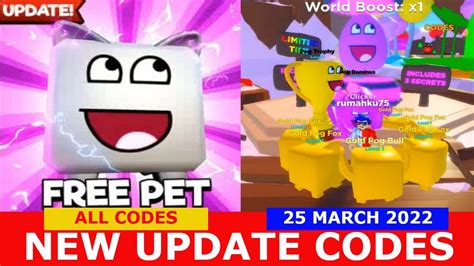 New Update Codes Pog Egg 3 New Secret Pets Candy Clicking Simulator