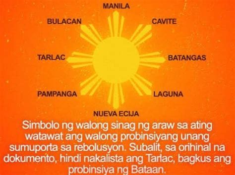 2 Ang Walong Sinag Ng Araw Sa Watawat Ng Pilipinas Ay May Mahalagang