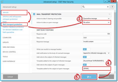 Configure Eset Mail Security To Move Unsolicited Emails Into The User