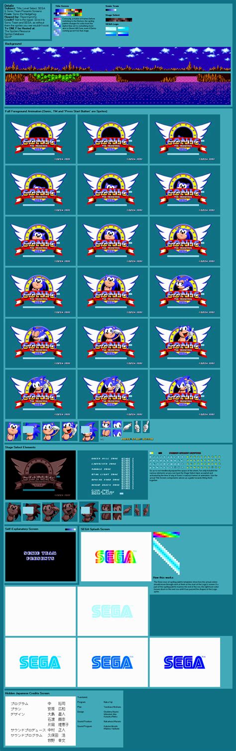 Genesis 32x Scd Sonic The Hedgehog Title Screen The Spriters