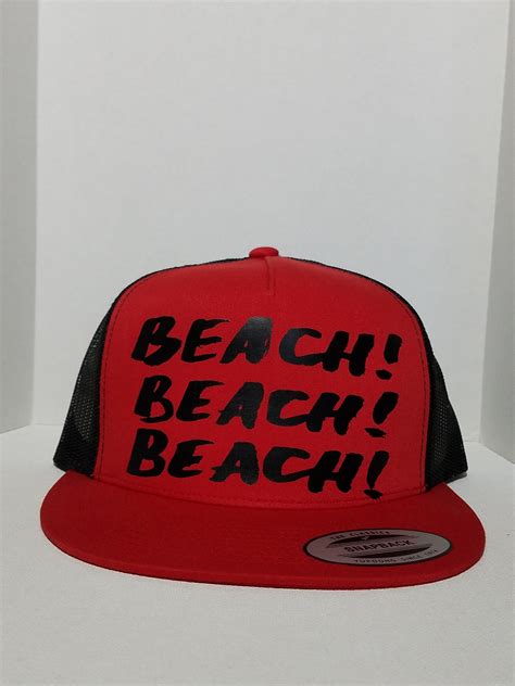 Beach Hatbeach Snap Back Hat Summer Hat Red Hat Beach Etsy