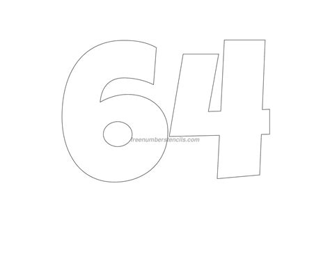Free Giant 64 Number Stencil