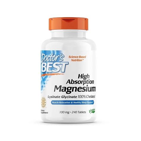 Doctors Best High Absorption Magnesium 100 Chelated 240 Tablets