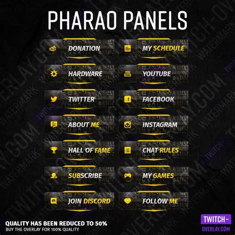 What's available to unlock via twitch drops from january 7th 08:00pm utc until january 14th 11:30pm utc. Pharaoh Stream Panels | Twitch-Overlay.com