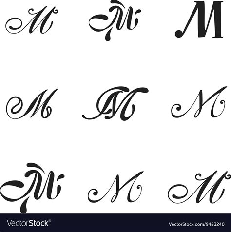 Luxury M Monogram Template Royalty Free Vector Image