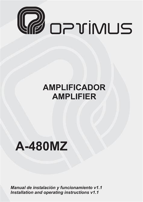 Optimus A 480mz Installation And Operating Instructions Manual Pdf