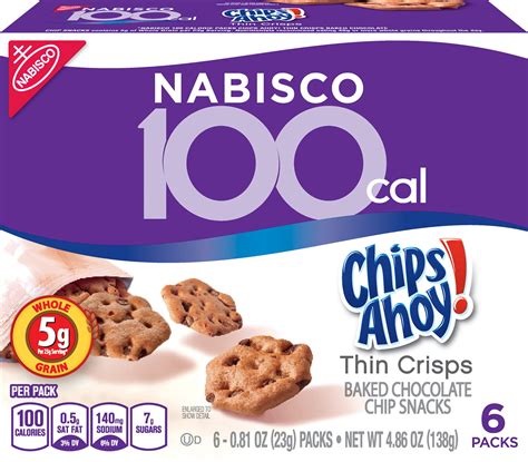 Nabisco 100 Cal Chips Ahoy Baked Chocolate Chip Thin Crisps 081 Oz