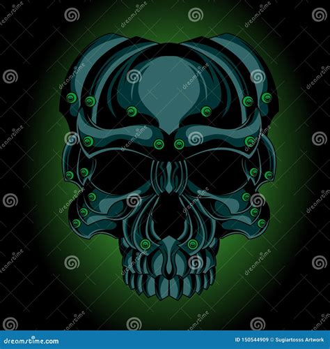 Iron Skull Pixel Art Metal Head Skeleton 8 Bit Vector Illustration