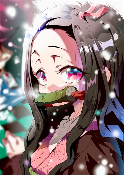 Bakgrundsbilder Anime Animeflickor Svart Hår Rosa ögon Kamado