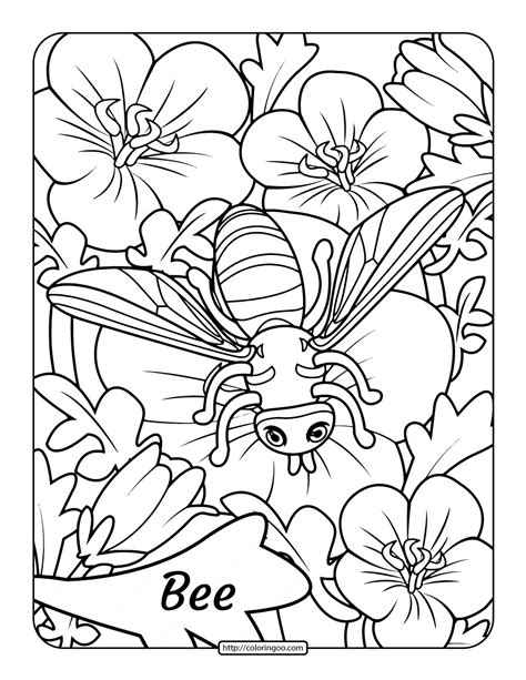 Bee Coloring Pages Printable Printable World Holiday The Best Porn