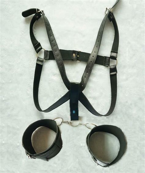 leather restraint belt open leg thigh locking wrist cuffs fetish harness set 733520184294 ebay