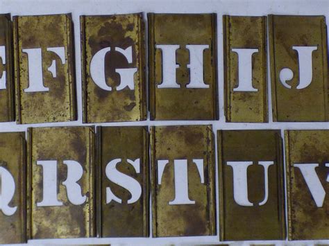 Vintage Brass Stencils Set 2 12 Inch Interlocking Metal Etsy Metal