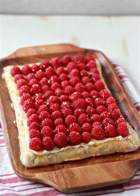 Fresh Raspberry Cream Cheese Puff Pastry Tart Kitchen Treaty