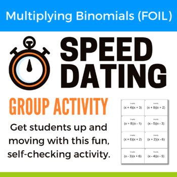 Multiplying Binomials FOIL Fun Group Activity By Kate S Math Lessons