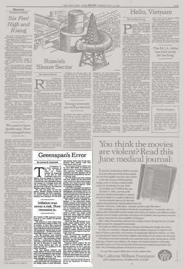 Opinion Greenspans Error The New York Times