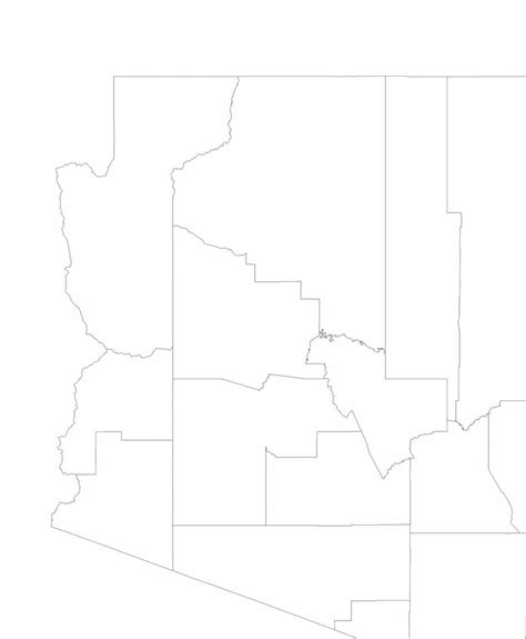 Blank Arizona County Map Free Download