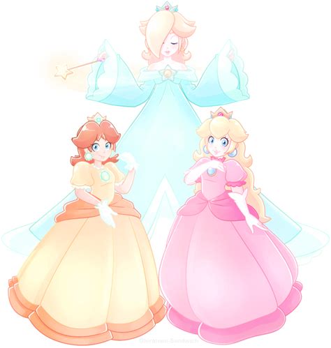 Daisy Rosalina Peach By Ghiraham Sandwich Super Mario Art Super Mario Princess Mario Fan Art