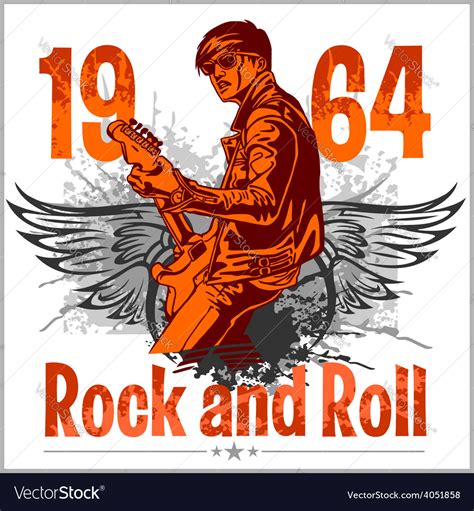 Rock And Roll Design Poster Royalty Free Vector Image