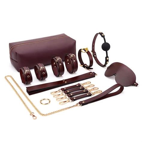 intimate™ genuine leather bdsm bondage kits sex toys for couples ha