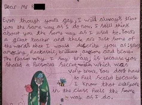 Shakeszy S Arena Read The Heartwarming Letter A Yr Old Wrote Her Teacher After He Came Out As Gay