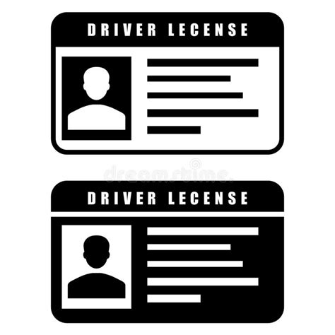 Driver Licence Vector Icon Driver Id Card Illustration Sign Collection