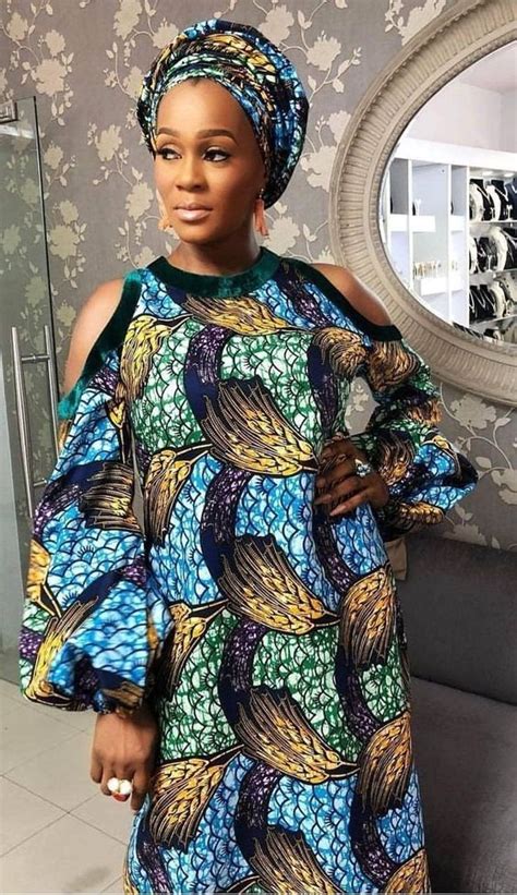 beautiful off shoulder african print maxi dress 2020 styles 2d